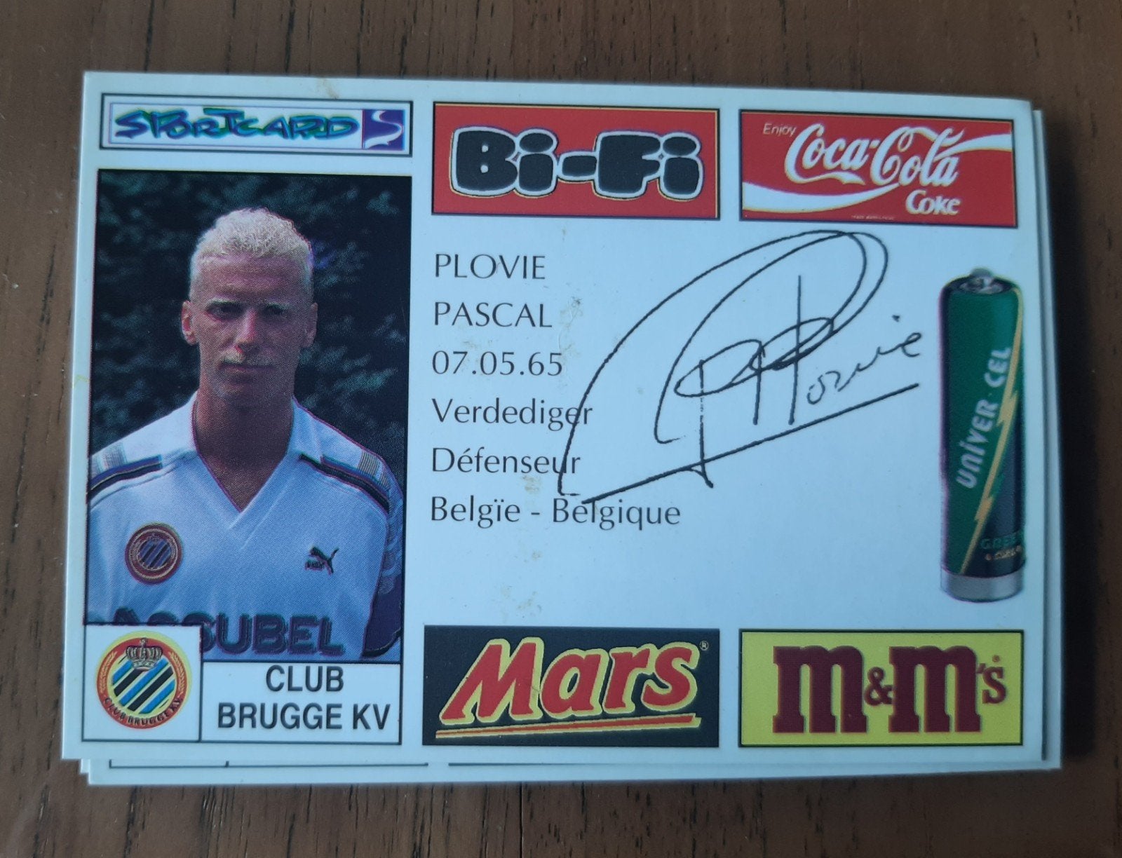 Voetbalkaart Club Brugge - Plovie Pascal, Ophalen of Verzenden