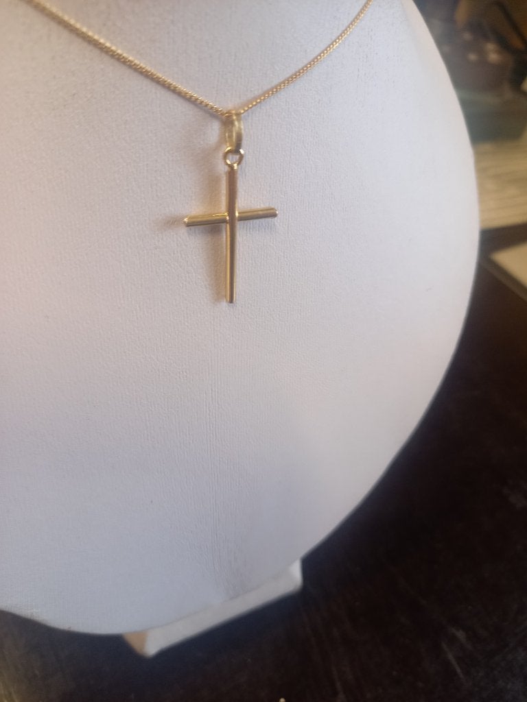 Pendentif croix or jaune 18 ct, Neuf, Or, Croix ou Symbole, Jaune