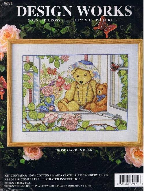 Borduurpakket Rose Garden Bear, Hobby & Loisirs créatifs, Broderie & Machines à broder, Enlèvement ou Envoi, Neuf, Set à broder