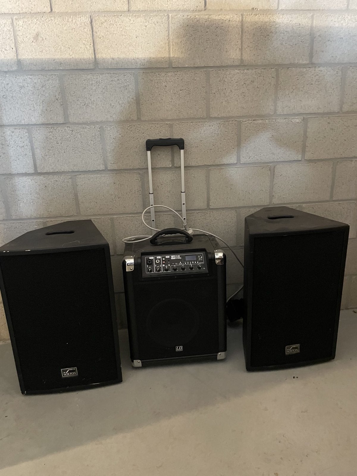 LD Systems mobiele luidspreker + 2x Solton passieve speakers, Muziek en Instrumenten, Ophalen, Zo goed als nieuw