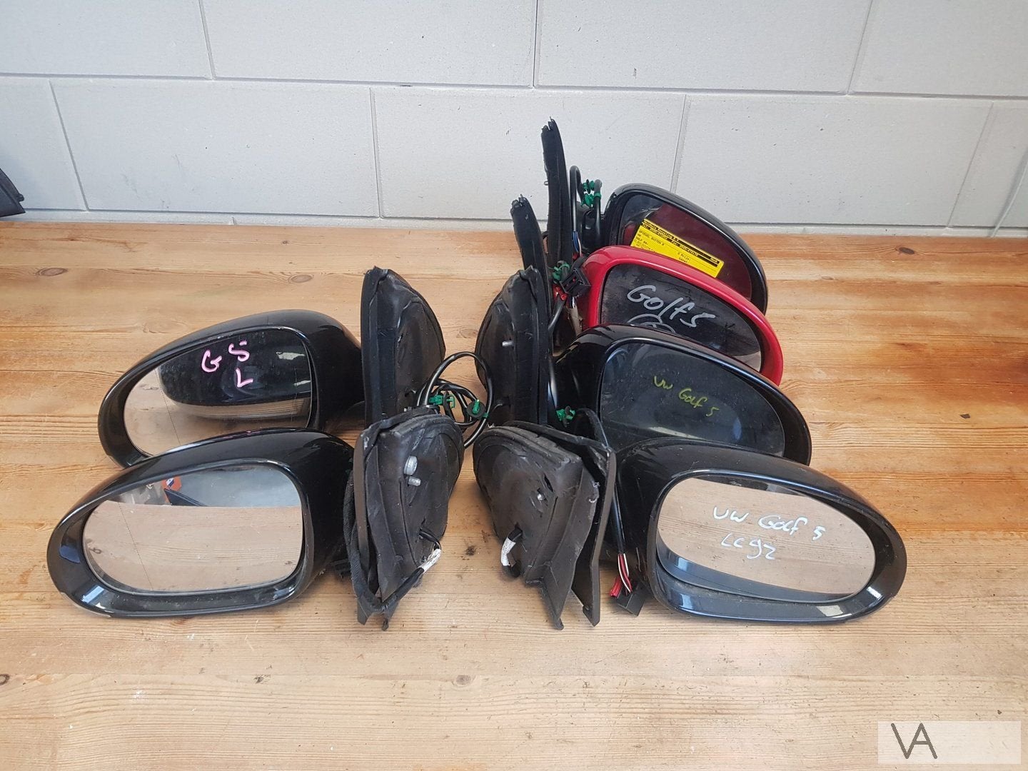 VW Golf 5 2003 - 2008 spiegel rechts zwart lc9x lc9z €30, Gebruikt, -, Volkswagen, -