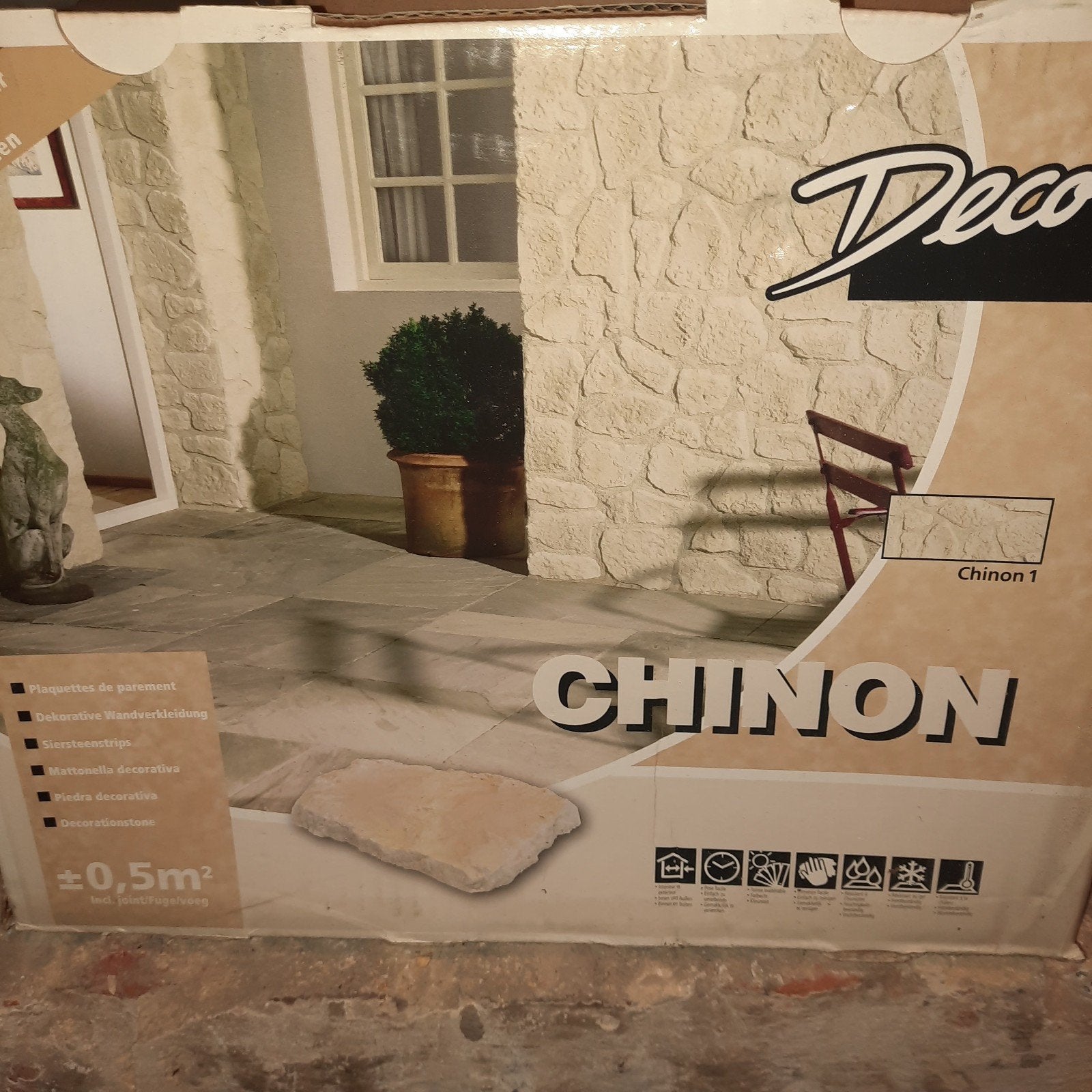 Chinon crème lijmplaat, Ophalen