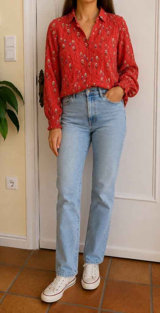 Mayerline blouse met uilenprint maat 38/40, Maat 38/40 (M), Mayerline, Ophalen of Verzenden, Zo goed als nieuw