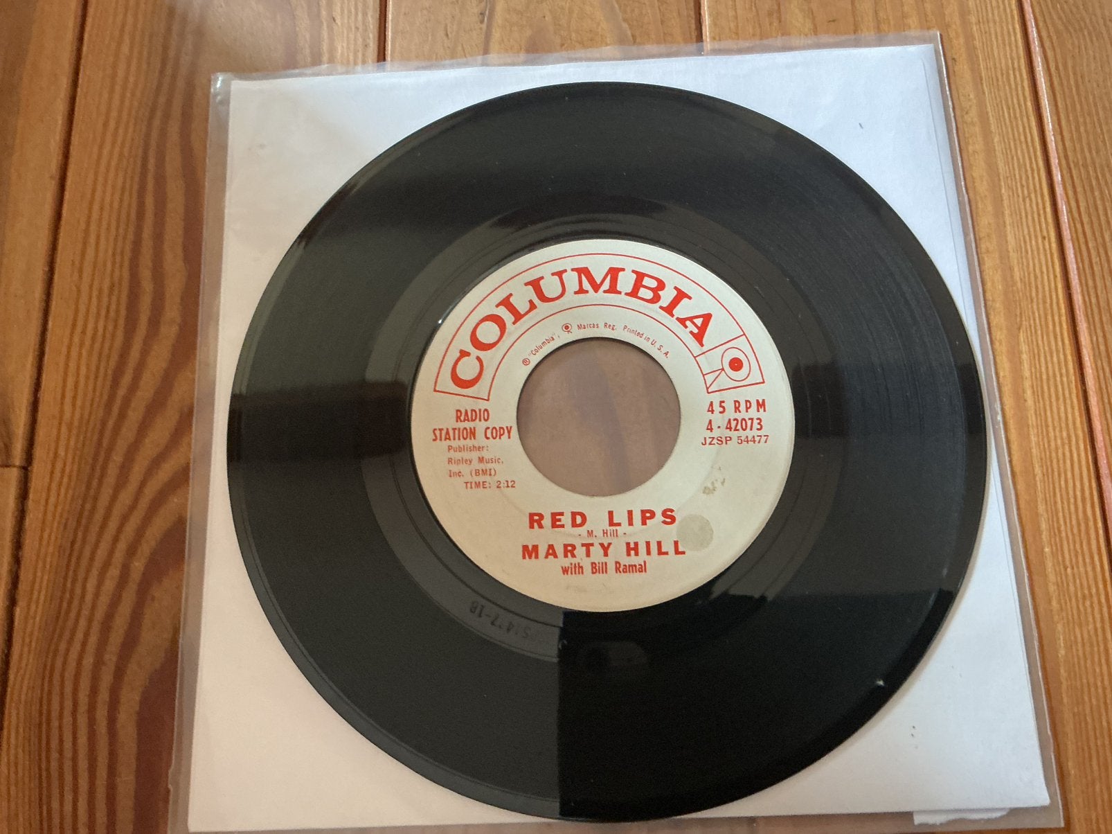 7” Marty Hill & Bill Ramal - red lips, Ophalen of Verzenden, Gebruikt