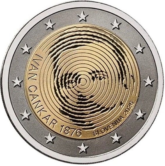 Slovenië 2026 – Ivan Cankar - 2 euro UNC, Ophalen of Verzenden, Slovenië, 2 euro, Losse munt