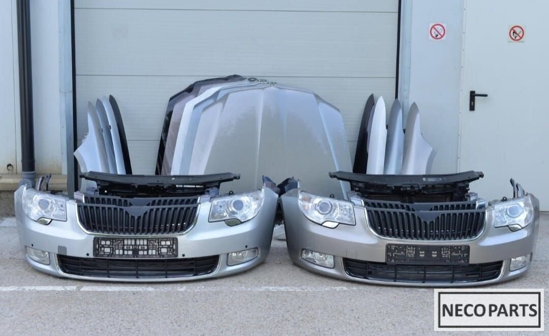 SKODA SUBERB II VOOORKOP VOORBUMPER VOORSCHERM MOTORKAP BUMP, Arrière, -, Haillon arrière, Utilisé