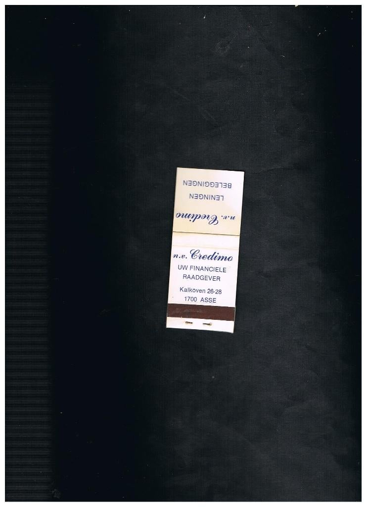 ASSE  OUD LUCIFERMAPJE CREDIMO, Verzenden, Gebruikt, Luciferdoosjes of -merken