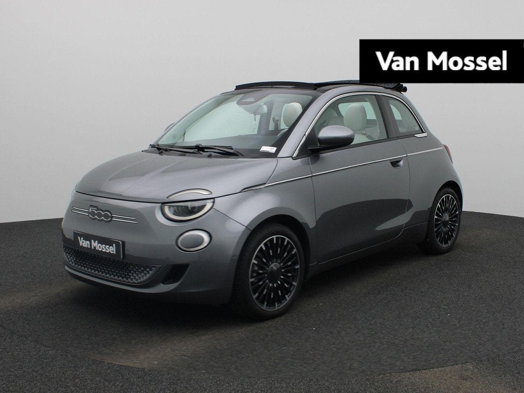 Fiat 500C La Prima 42 kWh (automatique), Autos, Fiat, 1305 kg, Argent ou Gris, Achat, 87 kW