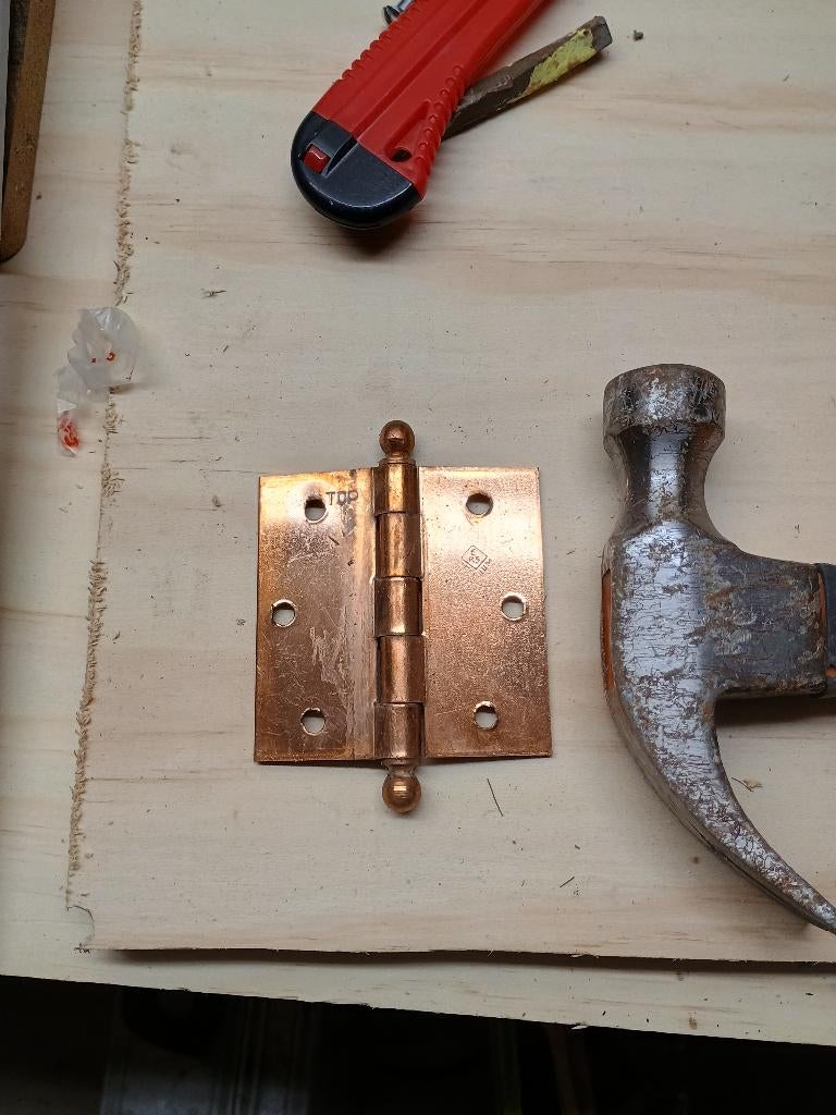 Vintage koperen scharnieren, Antiek en Kunst, Ophalen, Koper