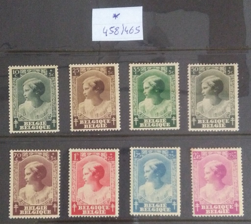 458-465  * Tuberculosebestrijding Prinses Josephine Charlot, Ophalen of Verzenden, Zonder stempel, Postfris, Overig