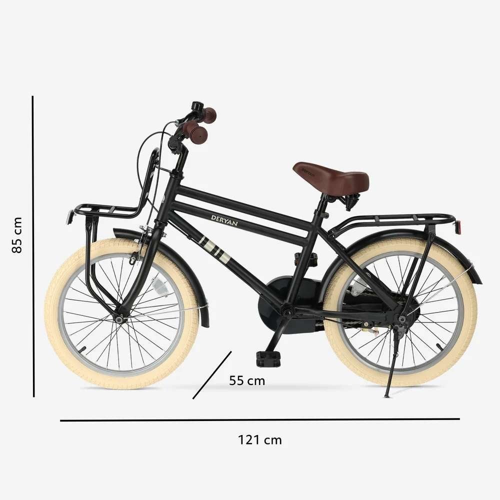 DERYAN Cooper 18 Inch Kinderfiets 4-8 Jaar – Zwart - Fiets, Ophalen of Verzenden, Zo goed als nieuw