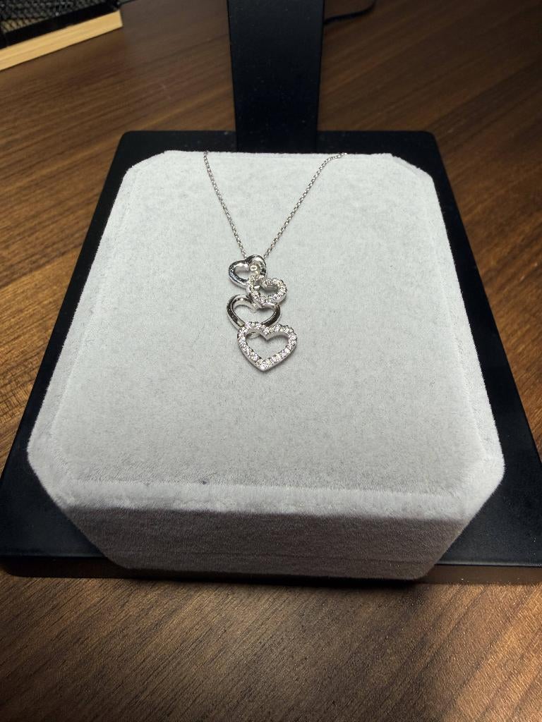 Pendentif Neuf OR 18K Diamants Naturels + Certificat, Neuf, Or, Or, Enlèvement