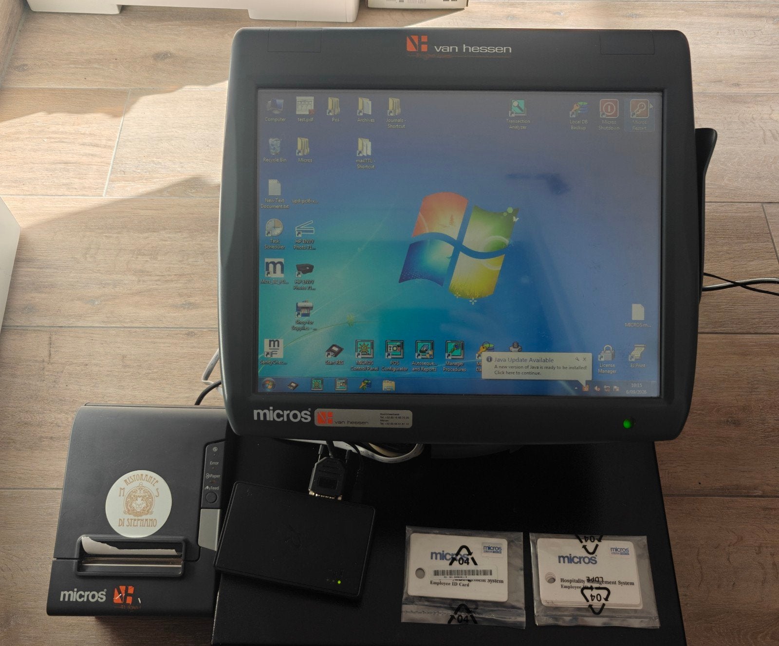 Complete Micros Van Hessen Touchscreen Kassa Systeem + Print, Ophalen