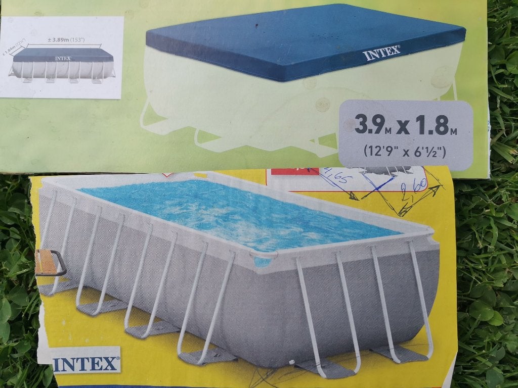 Intex zwembad 4m x 2m x h 1m + ALLE ACCESSOIRES, Ophalen, Gebruikt, 200 tot 300 cm, 80 tot 120 cm