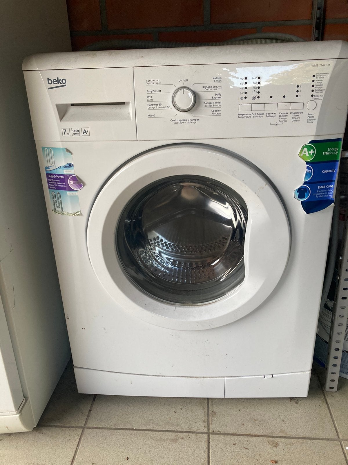 Wasmachine Beko, Elektronische apparatuur, Ophalen, Gebruikt, Energieklasse A of zuiniger