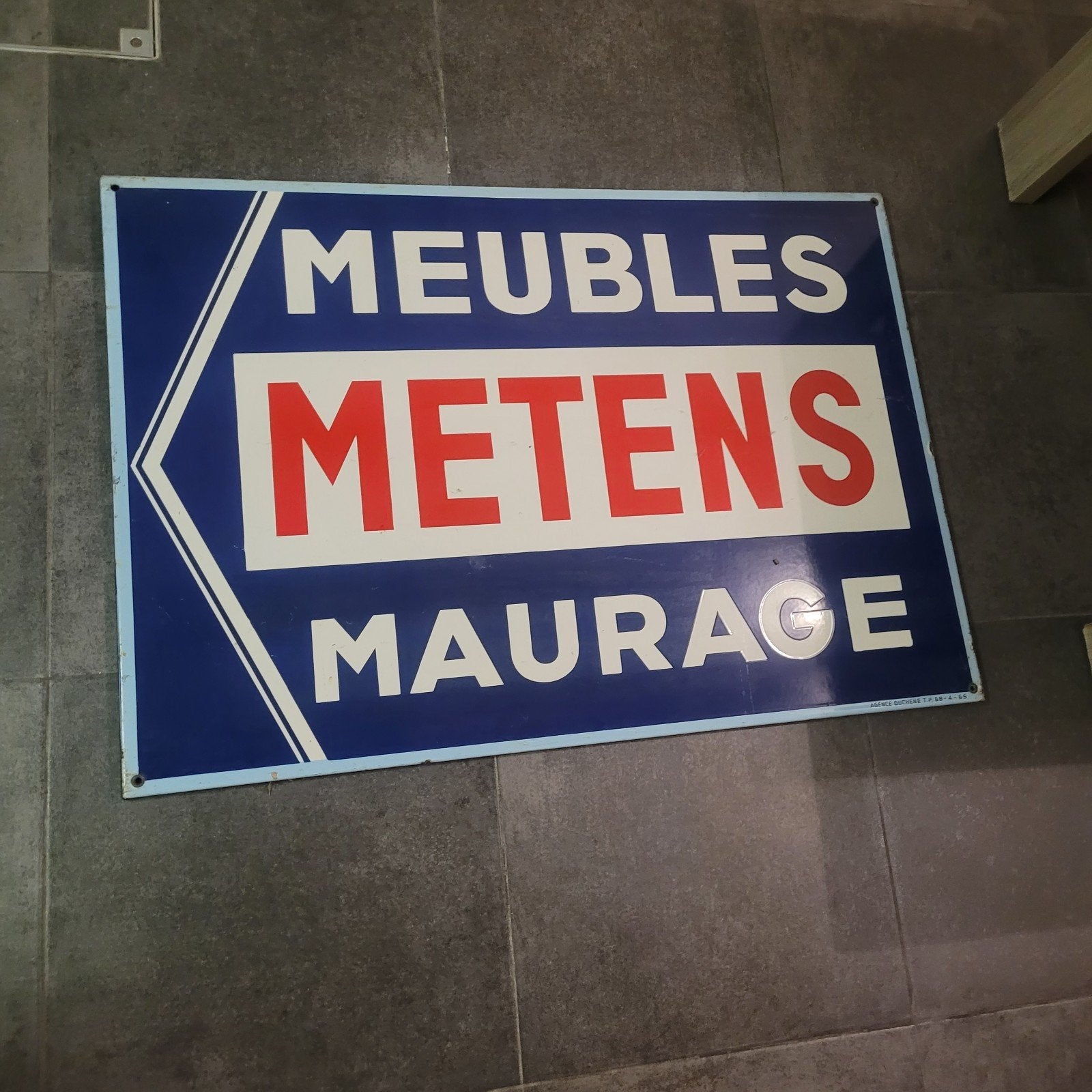 Metens emaille meubelplaat uit 1962, Ophalen of Verzenden