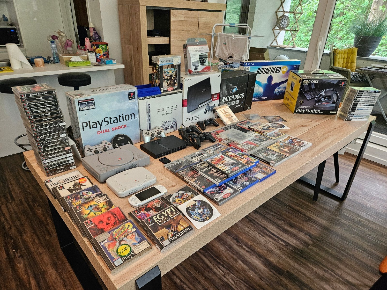 Complete Playstation collectie - consoles/games/accessoires, Ophalen, Gebruikt, Met 3 controllers of meer, Met games