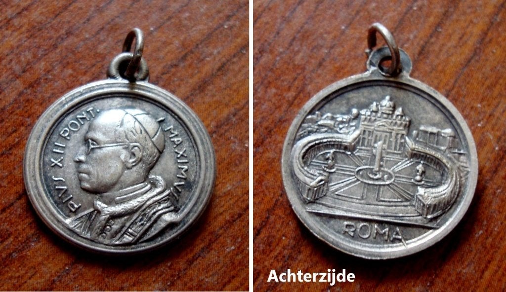 Pausenmedaille met Pius XII Vaticaan Rome, Verzamelen, Ophalen of Verzenden, Gebruikt, Overige typen, Christendom | Katholiek