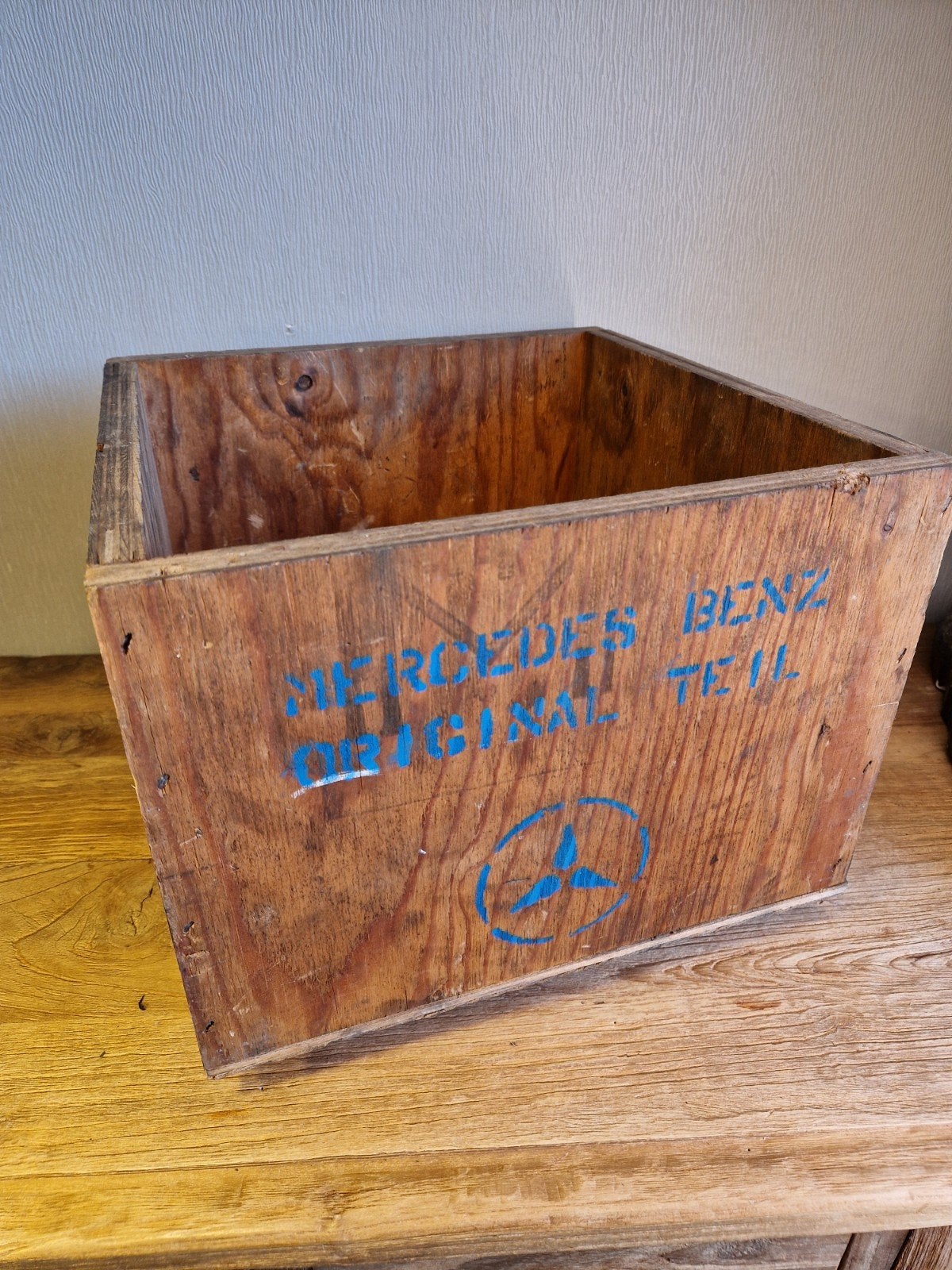 Oude houten onderdelen kist Mercedes-Benz, Antiek en Kunst, Ophalen of Verzenden