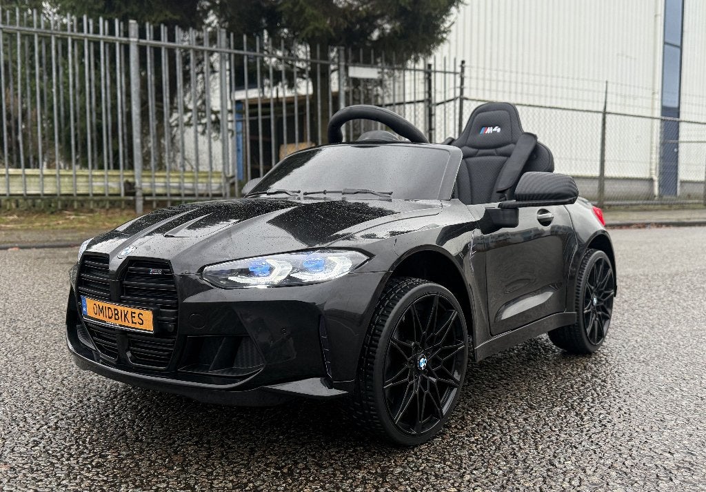 BMW M4 12v zwart Afstands. - Bleutooth - Led - Leder - Rubb!, Enlèvement ou Envoi, Neuf