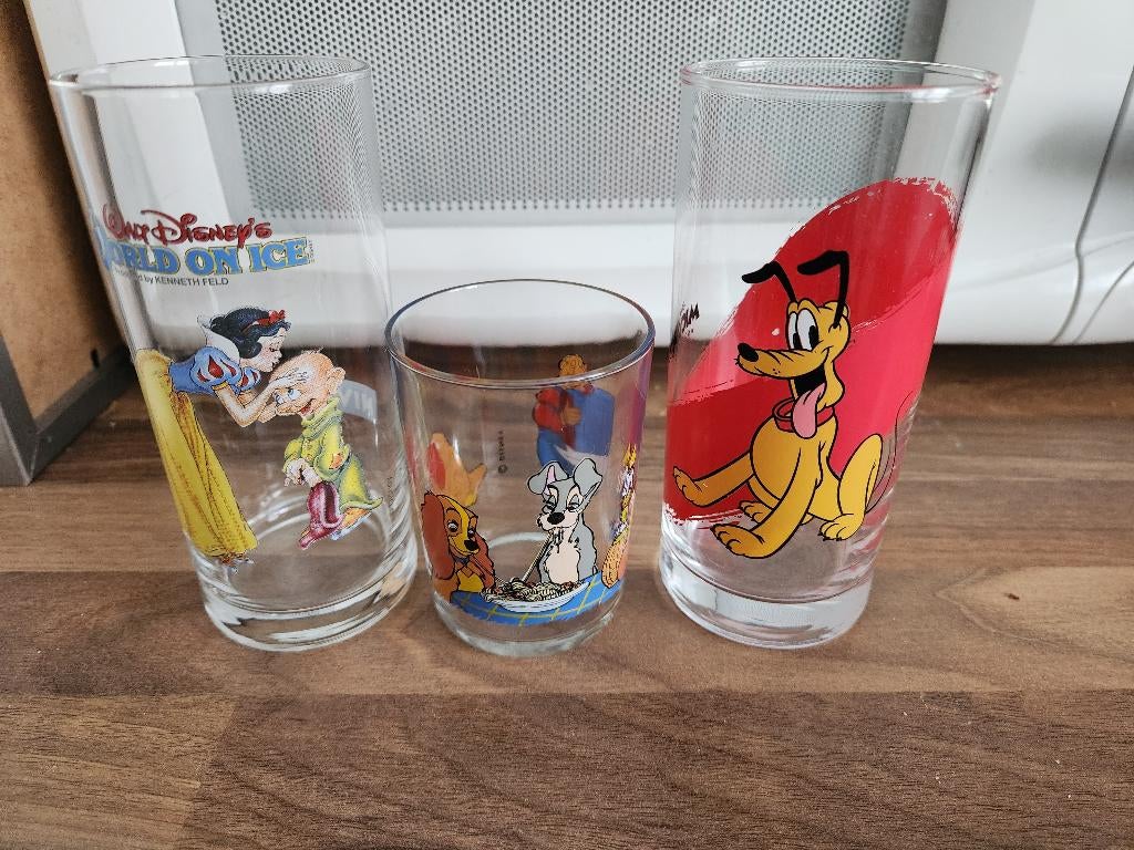 Disney 3 glazen samen 1,50 euro, Verzamelen, Ophalen of Verzenden, Servies