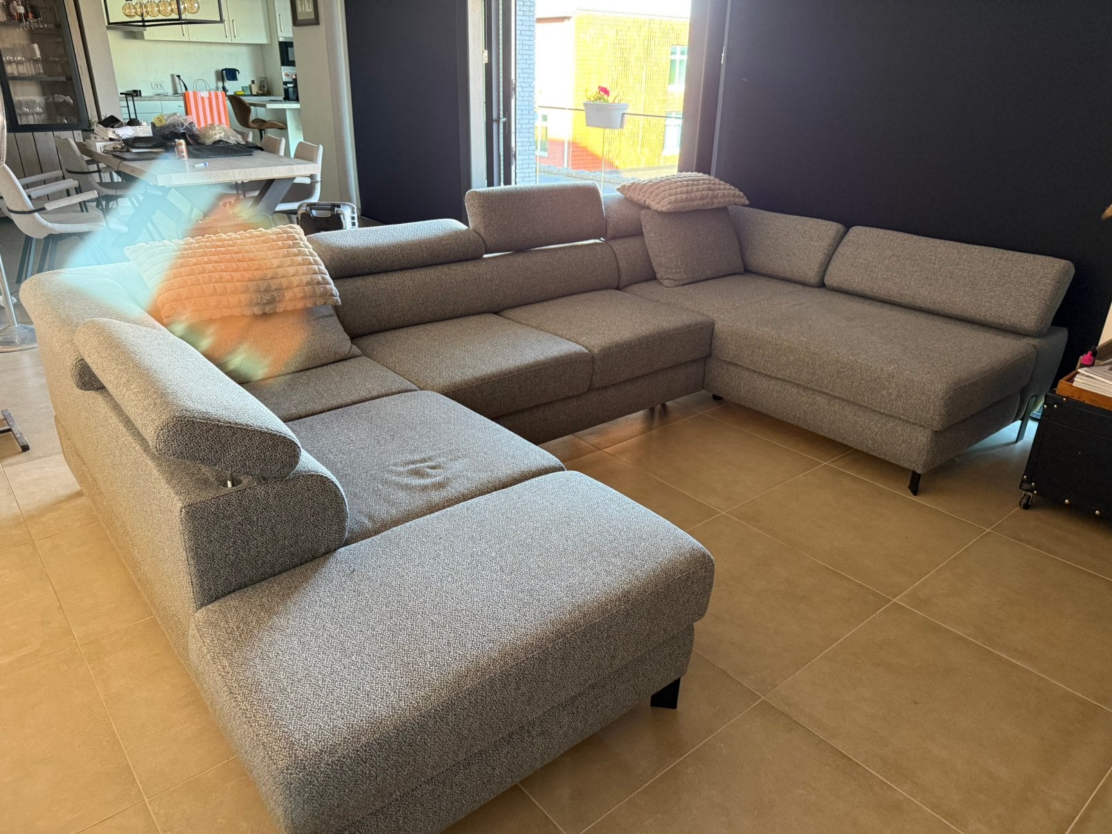 Canapé en tissu avec canapé-lit comme neuf, très peu utilisé, Enlèvement