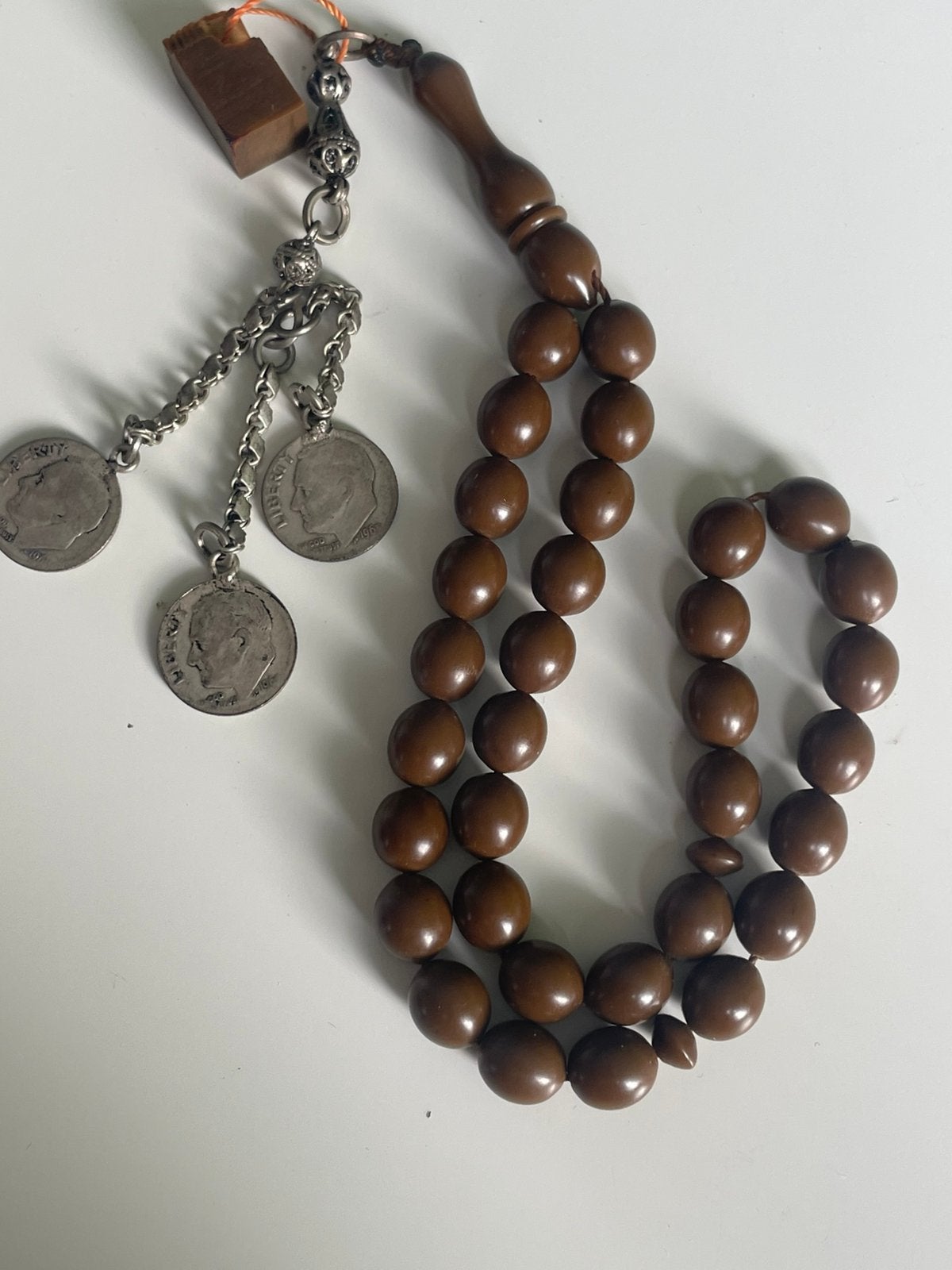 Oude Bakeliet .tesbih misbah. Silver tassel, Handtassen en Accessoires, Ophalen of Verzenden, Zo goed als nieuw, Zilver