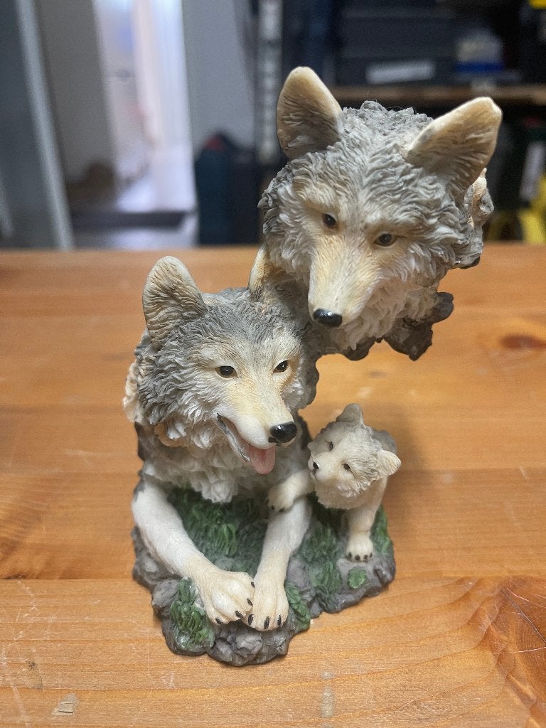 Famille de loups, Verzamelen, Beelden en Beeldjes, Ophalen, Zo goed als nieuw, Dier