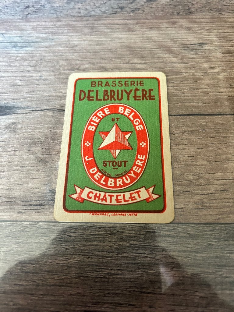 1 speelkaart brouwerij delbruyere chatelet, Collections, Enlèvement ou Envoi, Comme neuf, Carte(s) à jouer