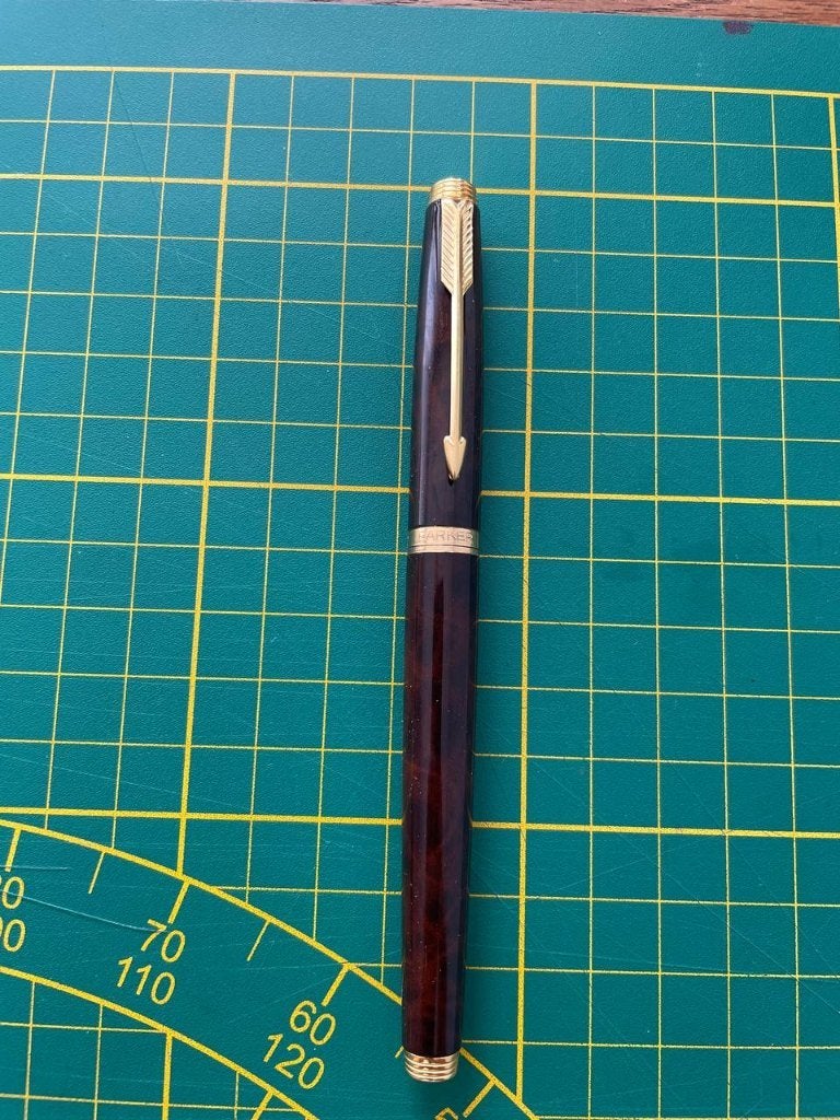 Parker 75 Thuya 14k F Nib Fountain Pen, Collections, Enlèvement ou Envoi, Parker