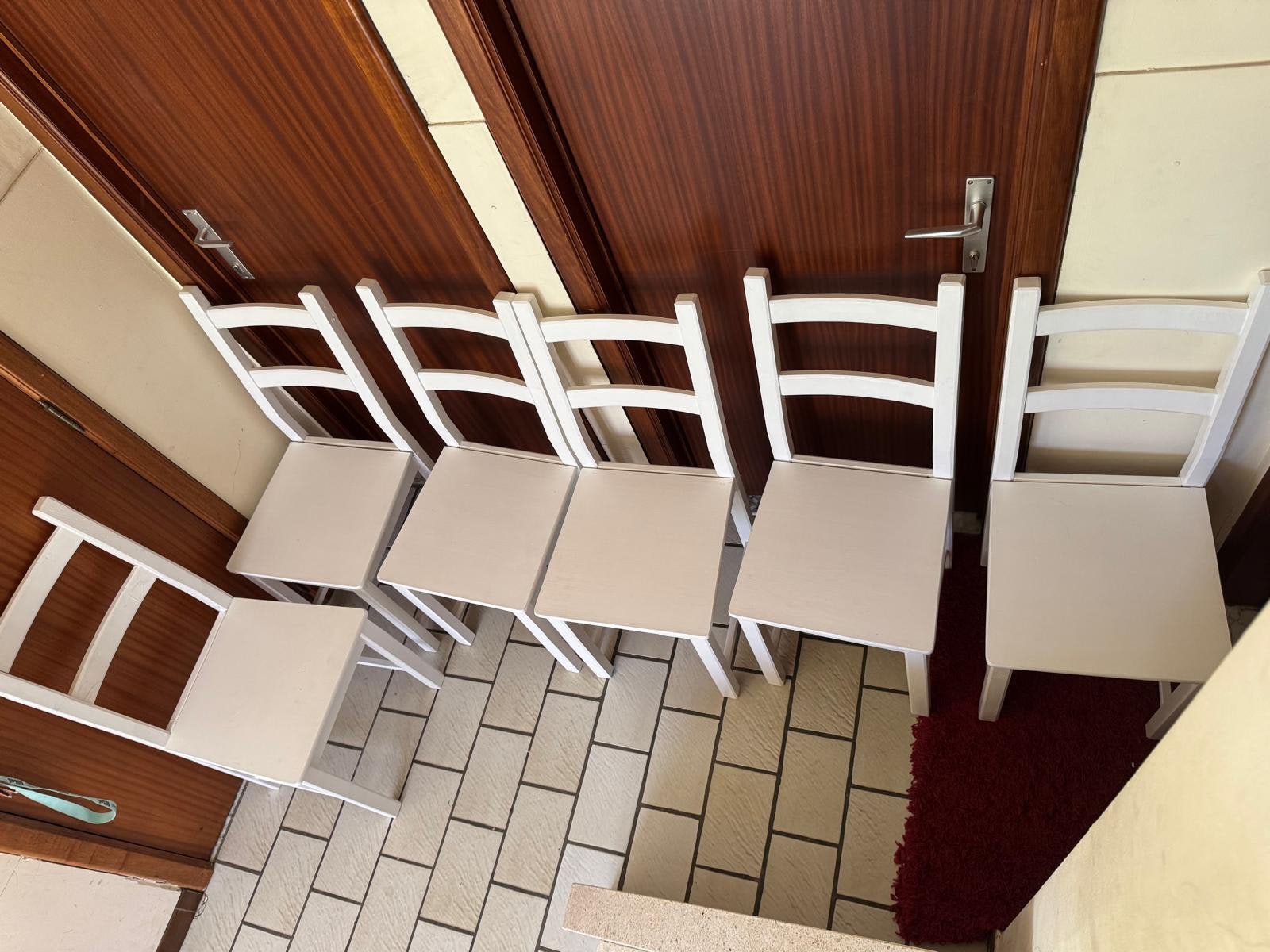 6 chaises blanches IKEA., Comme neuf, Enlèvement, Cinq, Six Chaises ou plus, Bois
