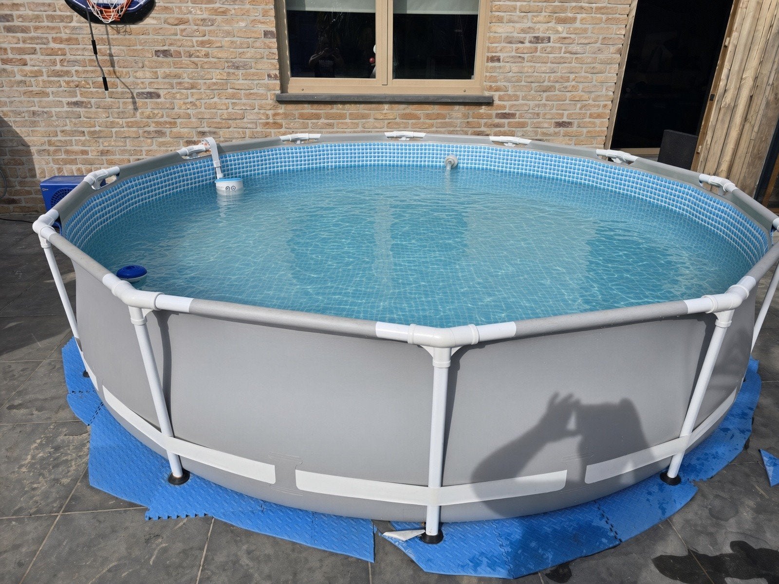 zwembad intex met zandfilersysteem warmtepomp en zoutsysteem, Ophalen
