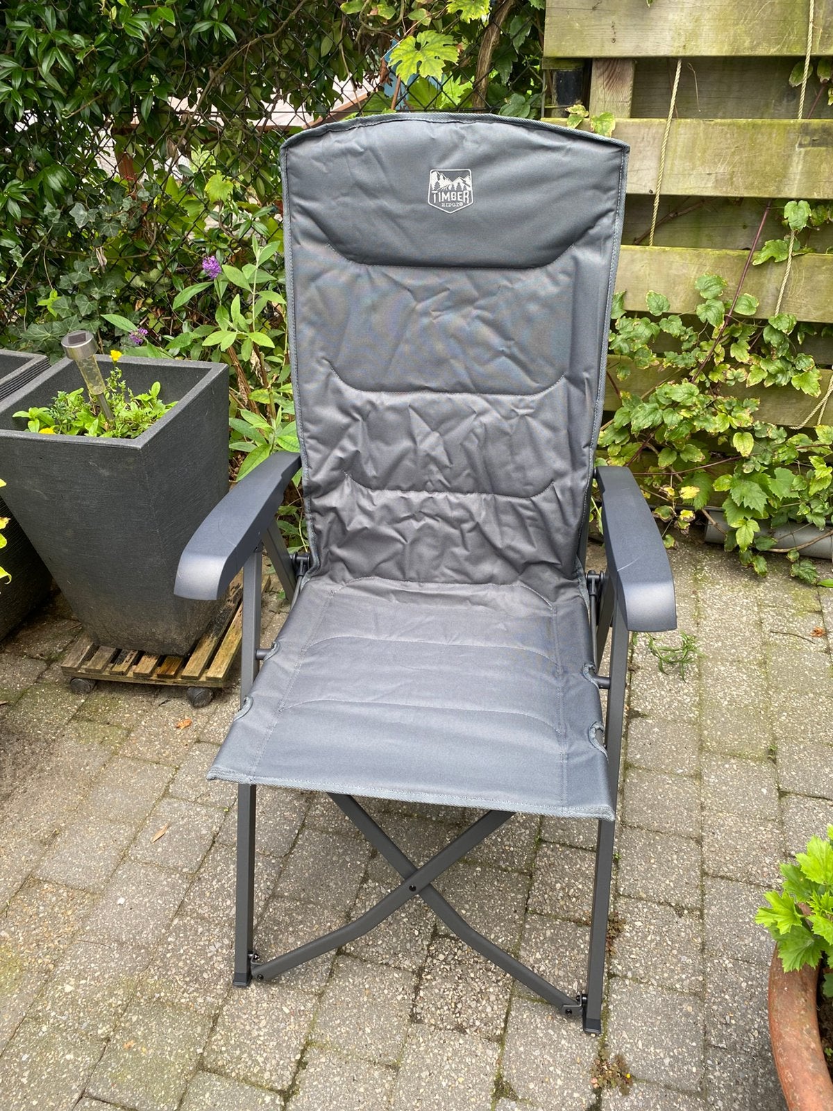 Fauteuil de camping TIMBER RIDGE, 2, gris, 150 kg, pliable, Enlèvement ou Envoi, Neuf, Chaise de camping
