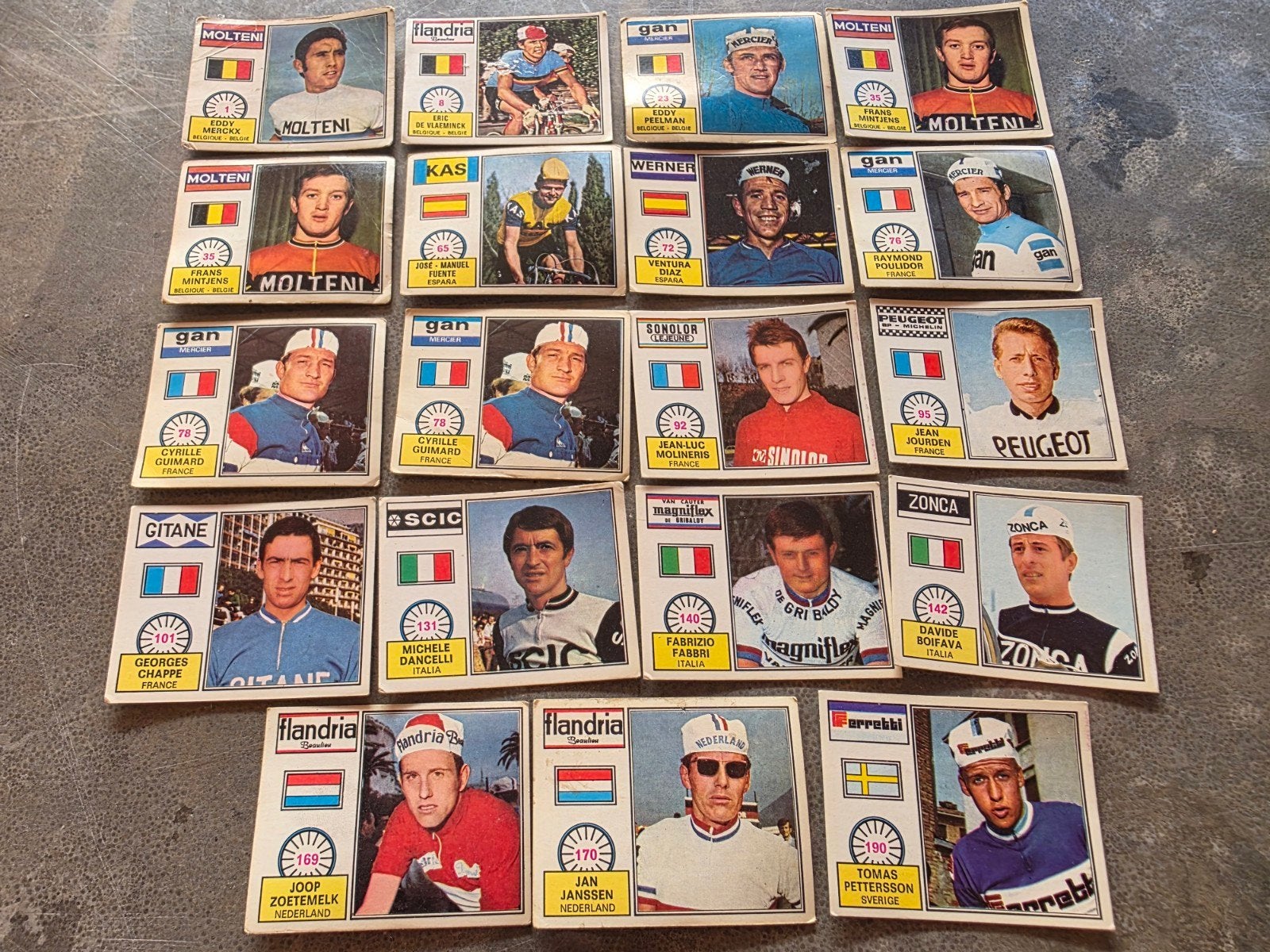 Photos de cyclisme Panini 1972 Merckx Zoetemelk Poulidor Jan, Hobby & Loisirs créatifs, Autocollants & Images, Enlèvement ou Envoi