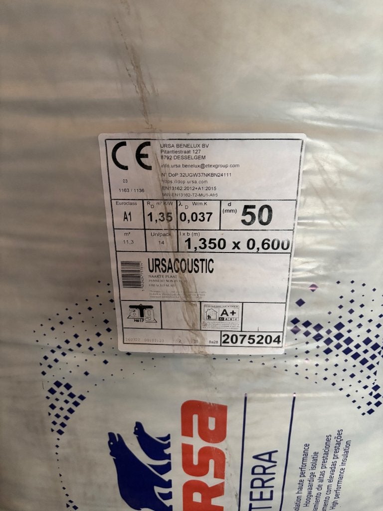 Glaswol 5 dik 11,3 m2, Doe-het-zelf en Bouw, Ophalen, Glaswol