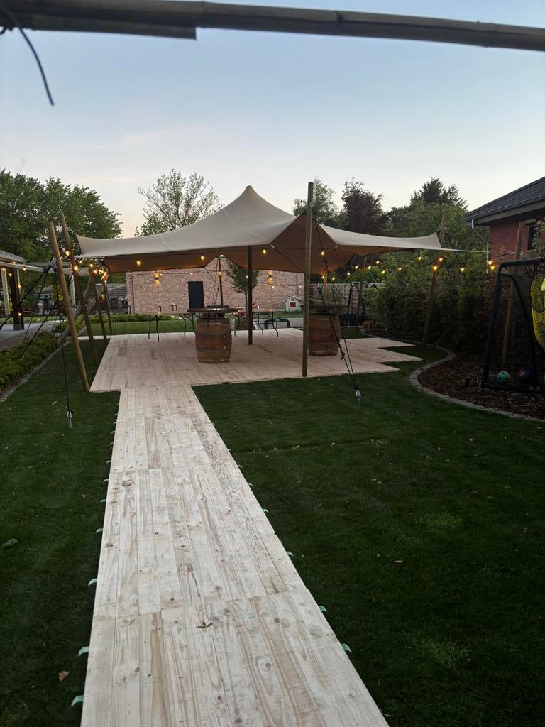 Te huur! Stretchtent 6x10m inclusief verlichting, Ophalen, Zo goed als nieuw