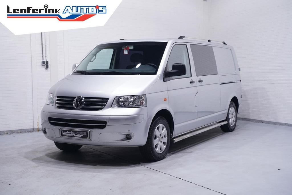 Volkswagen Transporter 2.5 TDI 130pk lwb dubbele cabine Silv, Auto's, Zilver of Grijs, Te koop, Parkeersensor, Bedrijf