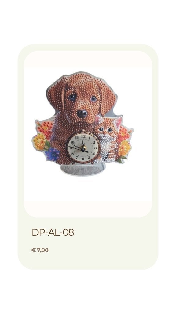 Uitverkoop! - 25% korting! Klok hond en kat, Huis en Inrichting, Handgemaakt, Meerkleurig, Nieuw, Ophalen of Verzenden
