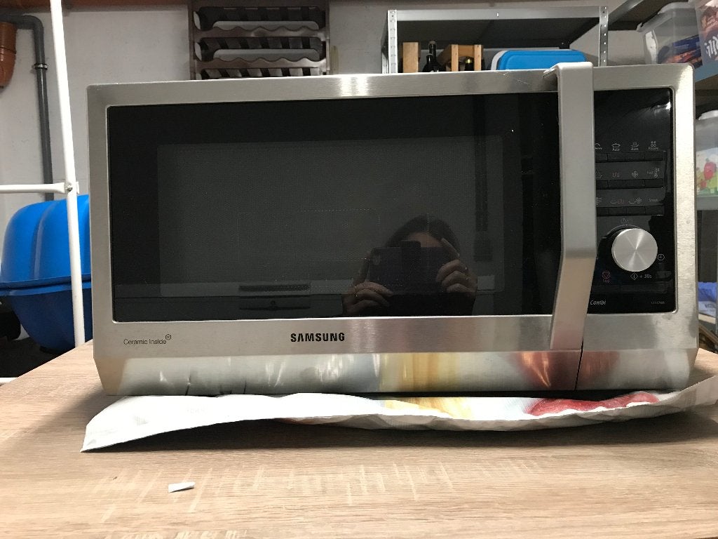 Four micro-ondes + grill, Ophalen, Gebruikt, Tussenbouw, Draaiplateau