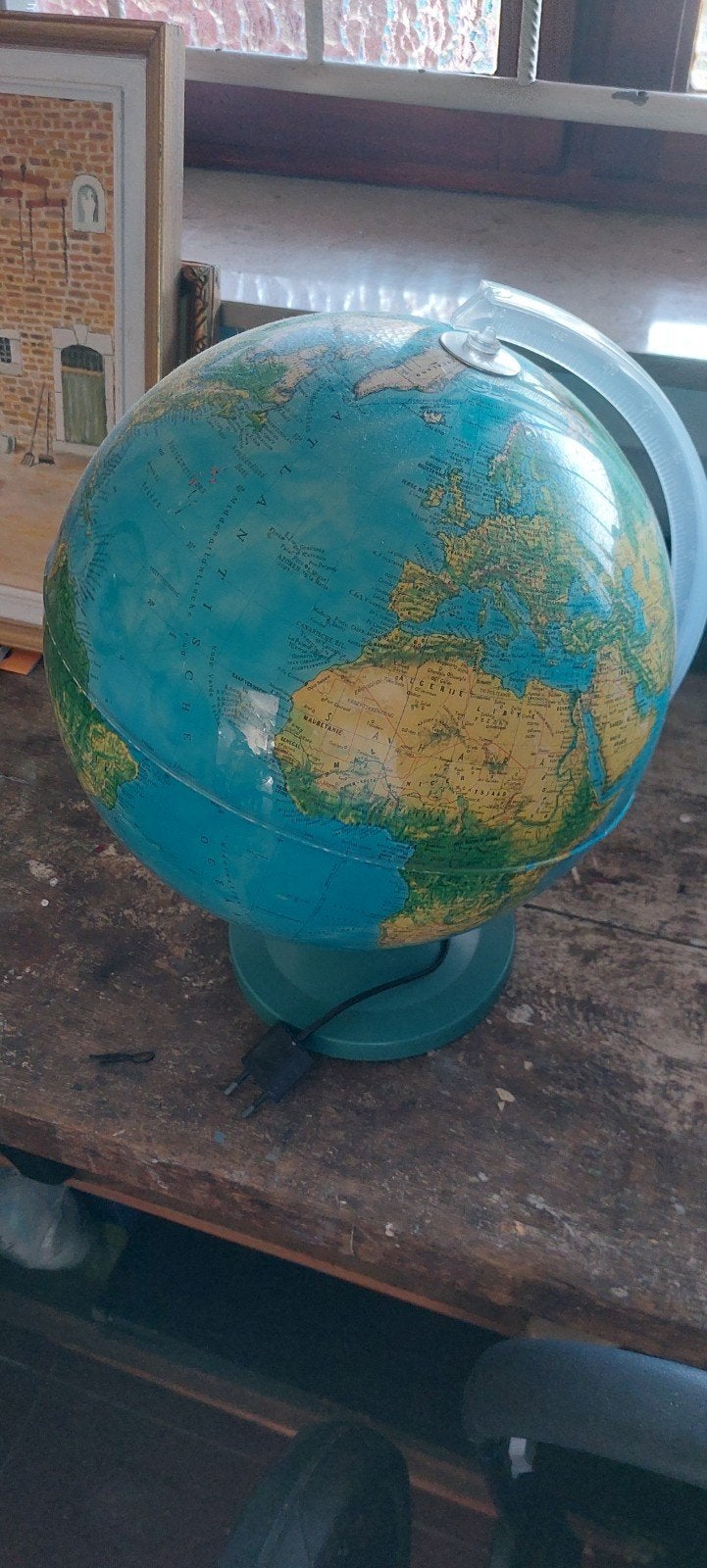 wereldbol lamp, Huis en Inrichting, Ophalen, Verlicht, Gebruikt, Globebar