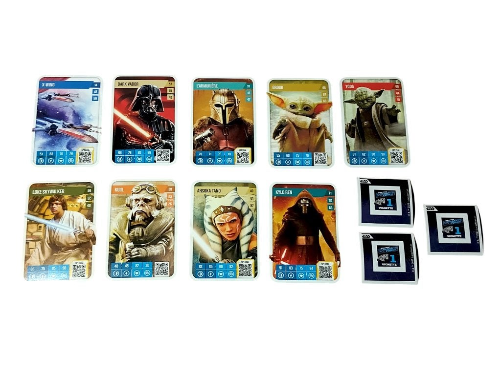9 cartes Star Wars puissante est la force Auchan, Enlèvement, Comme neuf, Autres types
