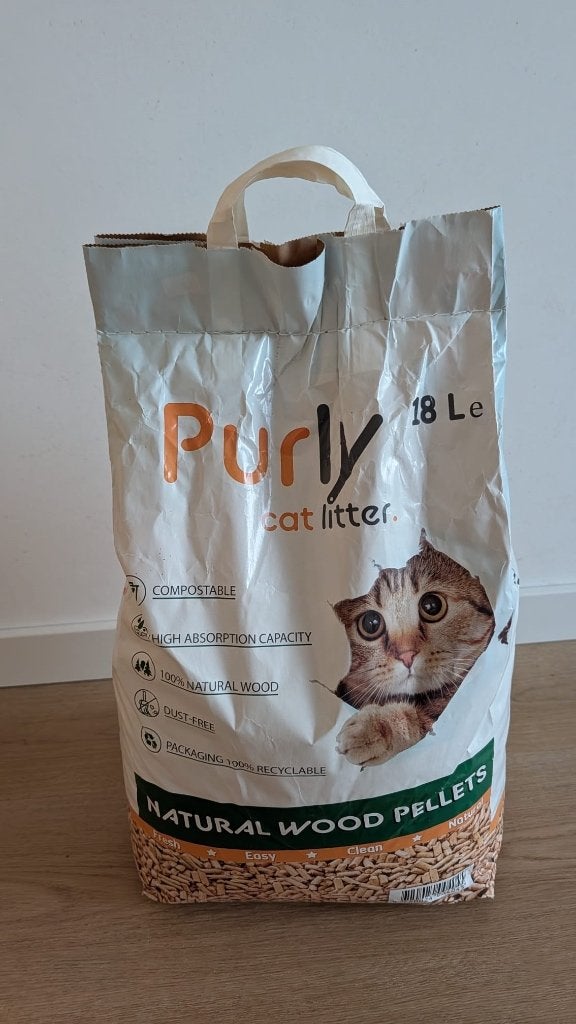 Purely houtkorrels kattenbakvulling, Dieren en Toebehoren, Ophalen of Verzenden, Nieuw, Gesloten