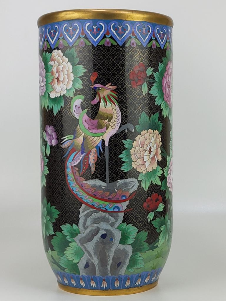 Oude grote Chinese  cloisonne Paleisvaas, Ophalen of Verzenden