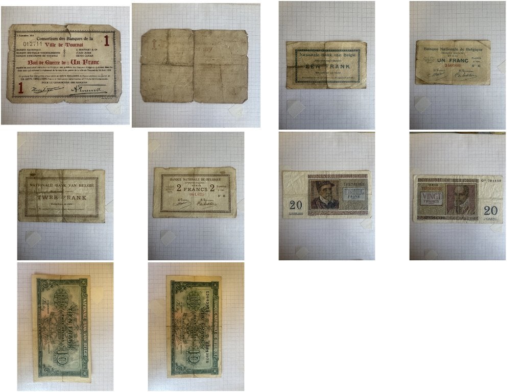 België lot oude biljetten 1914-1956 (Tournai, BNB), Postzegels en Munten, Bankbiljetten | België, Ophalen of Verzenden
