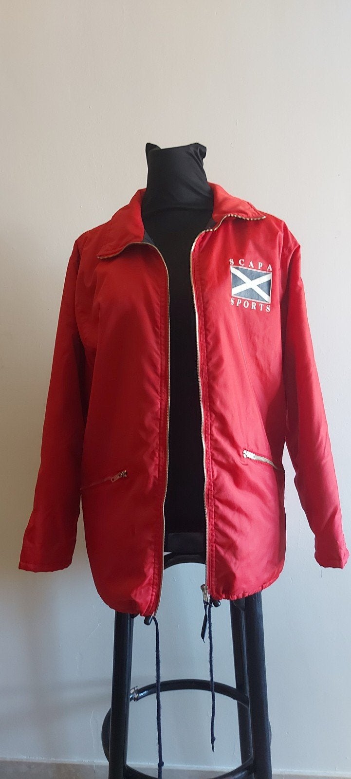 Vintage Scapa Sports Windjack / Jas – Rood – Maat S, Kleding | Heren, Scapa sports, Ophalen of Verzenden, Zo goed als nieuw, Rood