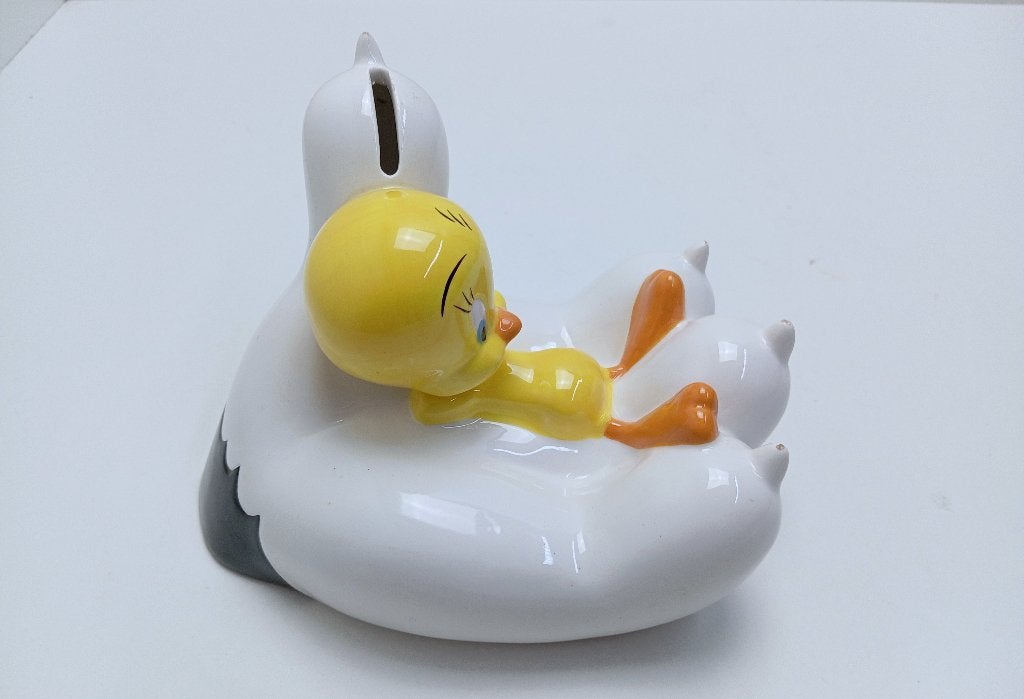 TIRELIRE TWEETY WARNER BROS 1997 EN CÉRAMIQUE RARE, Enlèvement ou Envoi, Utilisé, Animal