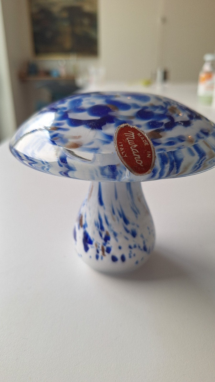 Originele Murano glazen paddenstoel – Vintage Italiaans glas, Antiek en Kunst, Glas, Object, Ophalen of Verzenden, Handgemaakt