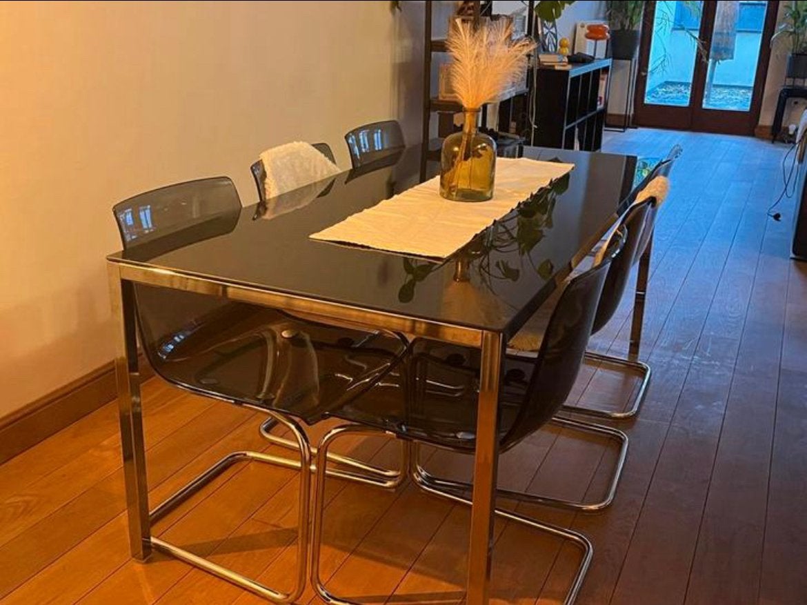 IKEA TORSBY eettafel., 150 à 200 cm, Cinq personnes ou plus, Comme neuf, Verre