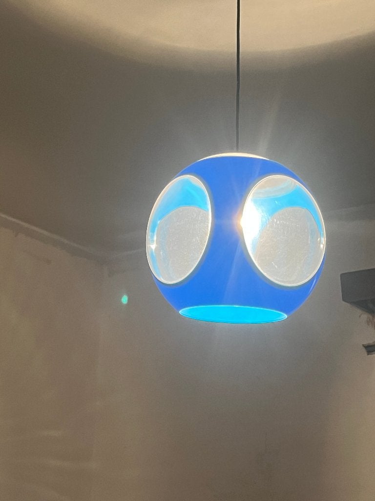 Zeldzame Vintage Massive 'Bug Eye' UFO Hanglamp, Space Age, Kunststof, Zo goed als nieuw, E27 (groot)