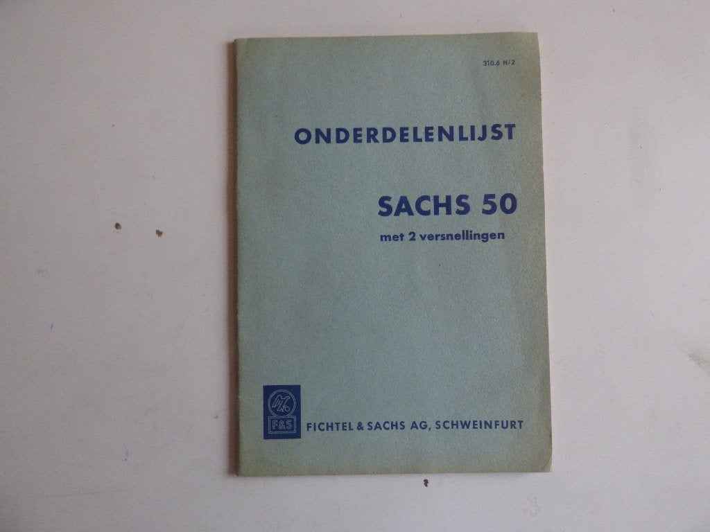 SACHS 50 2-VERSNELLINGEN ONDERDELENLIJST 310.6 H/2, Ophalen of Verzenden, Zo goed als nieuw